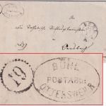 Baden - Bühl Postablage Ottersweier + Uhrrad "12" Dienstbrief n. Önsbach 1865