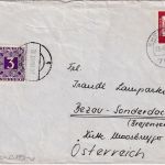 BRD - 20 Pfg. Bach Brief n. ÖSTERREICH Ehrenstein - Bezau 1963 Nachporto
