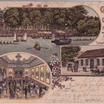Berlin - Treptow b. Berlin Restaurant Kettlitz Mehrbild-Farblitho gelaufen 1902
