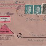 DR - 30+2x16 Pfg. AH Nachnahme-Einschreibebrief Biesenthal - Prenzlau 1944