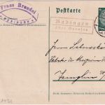 DR - Badingen ü. Gransee Landpost-Ra2 Ganzsache n. Templin 1935