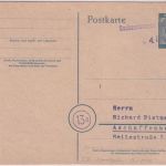All.Bes. - Sachsenhausen (Nordbahn) 4. Dez. 1946 Notstempel 12 Pfg. Ganzsache