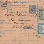 Ungarn/Slowakei - 10 F. Ganzsache + Zusatz Paketkarte Pozsony - Acsad 1918