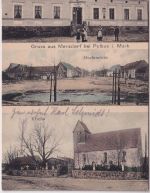 Brandenburg - Merzdorf b. Petkus Gasthof etc. farb. Mehrbild-AK gelaufen 1914