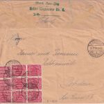 DR-Infla - 2x10+7x40 Pfg. Ziffer Militaria-Dienstbrief Döberitz Übungsplatz 1922