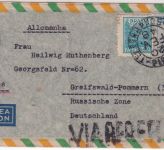Brasilien/SBZ - Piracicaba 20.2.48 Luftpostbrief "via London" n. Greifswald