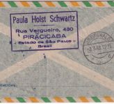 Brasilien/SBZ - Piracicaba 20.2.48 Luftpostbrief "via London" n. Greifswald