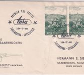 Luxemburg - DNL Erstflug Luxemburg Saarbrücken Schmuckkuvert 19.7.61