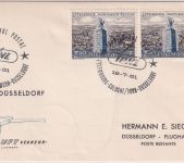Luxemburg - DNL Erstflug Luxemburg Düsseldorf Schmuckkuvert 19.7.61