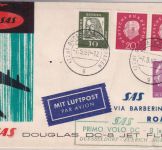 BRD - SAS Erstflug Douglas DC8 Düsseldorf Rom Schmuckkuvert 7.9.61