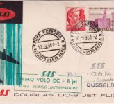 Italien - SAS Erstflug Douglas DC8 Rom Düsseldorf Schmuckkuvert 10.9.61