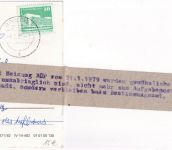 DDR - Breege1983 Karte n. Grolzig - Retourvermerk/Hinweiszettel