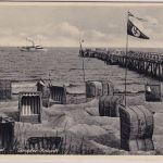 Mecklenburg-Vorpommern - Graal Ostseebad Dampfer-Ankunft sw-Foto-AK 1940