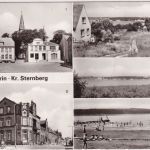 Mecklenburg-Vorpommern - Warin Kr. Sternberg Rathaus u.a. sw-Mehrbild-AK 1983