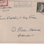 DR - Banzin ü. Boizenburg (Elbe) Ort Landpost-Ra2 Einschreibebrief n Berlin 1944