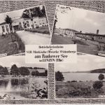Mecklenburg-Vorpommern - Lenzen Betriebsferienheim sw-Mehrbild-AK 1966