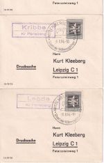 DDR - Wittenberge 1964 14 versch. Landpost-Ra2 a. Drucksachen