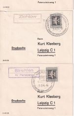 DDR - Wittenberge 1964 14 versch. Landpost-Ra2 a. Drucksachen
