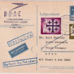 Berlin - BOAC Erstflug Franfkurt a/M - Aden 15 Pfg. Berlin Lupo-Ganzsache