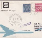 Schweden - SAS Coronado Erstflug Stockholm Frankfurt a/M. 3.5.62 Schmuckkuvert