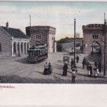 Sachsen-Anhalt - Magdeburg Brückthor Straßenbahn farb. Ak ungelaufen ca. 1900