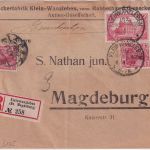 DR - 1 M. Reichspostamt u.a. Einschreibebrief Kleinwanzleben - Magdeburg 1921