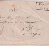 Preussen - Wanzleben 15/2 Ra2 Francobrief n. Heiningen - ohne Inhalt - ca. 1860