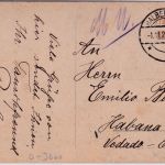 DR - 15 Pfg. Adler bildseitig frank. AK (Dom) n. CUBA Halberstadt - Habana 1928