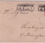 NDP - 1 Gr. Ganzsache/Brief Ra2 Wernigerorde 21/6 n. Langlingen