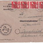 Bizone - 4x8 Pfg. Arbeiter/Band Ortsbrief >20g Osnabrück 29.6.48