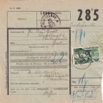 Belgien - 13 Fr. Postpaketmarke Paketkarte Roeselare - Gent 1952