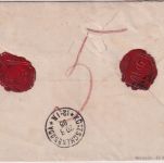 DR - 50 Pfg. Wertbrief preuss. K2 Müllrose - Kötschenbroda 1885 Bestellgeld