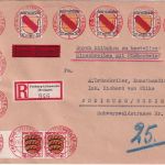 FZ/Allg. - 5x30 Pfg. Wappen u.a. philatel. Ortsbrief Freiburg-Littenweiler 1947