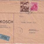 Slowakei - Vyhne 21.6.44 Luftpostbrief i.d. SCHWEIZ Piestany - Rebstein 1941