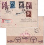 Slowakei - Poprad 22.11.43 Einschreibebrief n. Klatovy (B&M) - Doppelzensur