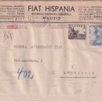 Spanien - Madrid (Fiat Hispania) 14.1.43 Zensurbrief n. SCHWEDEN Doppelzensur !