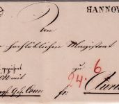 Hannover - 1843 Geldsendung/Fahrpostbrief Kgl.-Han. Kriegs-Casse n. Aurich