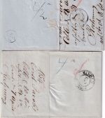 Hannover - Celle blauer L1 2 Paketbegleitbriefe n. Lienen 1854/55