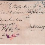 Hannover - Bovenden blauer K2 Bareinzahlungsbrief/Fahrpost Harste Rotenburg 1863