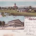 Bayern - Oberwarngau Gasthof Ortsansicht farb. Mehrbildlitho gelaufen 1907