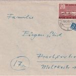 FZ/Baden - 20 Pfg. 100 J. Dt. Briefmarke + NO Brief Freiburg - Karlsruhe 1949