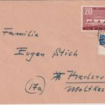 FZ/Baden - 20 Pfg. 100 J. Dt. Briefmarke + NO Brief Freiburg - Karlsruhe 1949