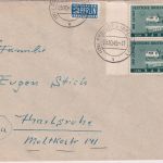 FZ/Baden - 2x10 Pfg. 100 J. Dt. Briefmarke + NO Brief Freiburg - Karlsruhe 1949