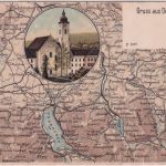 Bayern - Dietramszell Kloster farb. Landkarten-AK ca. 1910