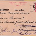 Bayern - 10 Pfg. Wappen Ganzsache/Karte n. ZANSIBAR Amberg 1900 - Retour !