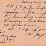 Bayern - 10 Pfg. Wappen Ganzsache/Karte n. ZANSIBAR Amberg 1900 - Retour !