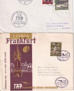 Portugal/BRD - TAP Erstflug Lissabon FFM u. retour 2 Luftpostbelege 17.1.63
