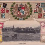 Bayern - Holzkirchen farb. Briefmarken-Passepartout-Präge-AK gelaufen 1913