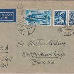 Bizone - FZ-Fremdverwendung Luftpostbrief n. SÜDAFRIKA Braunschweig 15.12.49