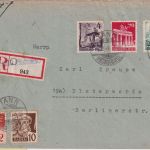 Bizone - FZ-Fremdverwendung Einschreibebrief Tann (Rhön) - Elsterwerda 5.12.49